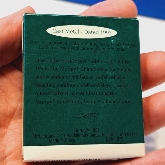 Vtg 1995 Hallmark Keepsake Ornament Mini Kiddie Car Classic Blue Murray Champion - Picture 4 of 6